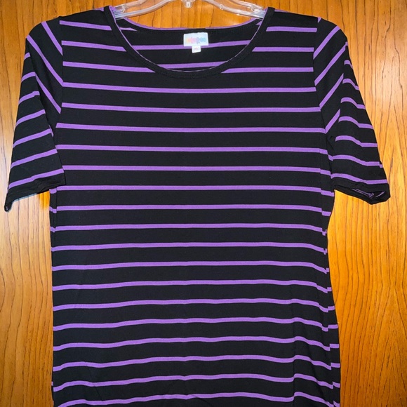 LulaRoe black purple striped Top XL - Picture 1 of 3